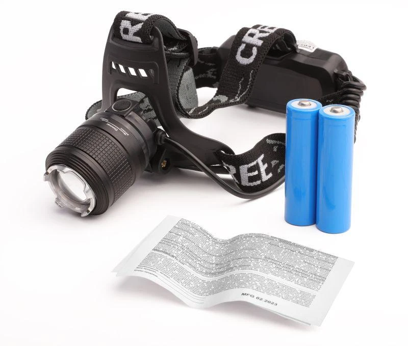Фонарь налобный аккумуляторный LED5339 3.7В LED+син. LED 5Вт фокус 2 ак. 4 реж USB черн. Ultraflash 15041 6