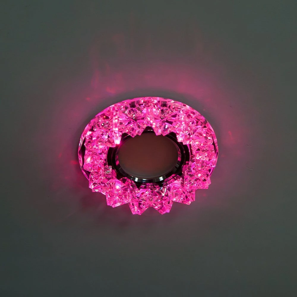 Светильник встраиваемый с разноцветной LED подсветкой Feron CD2542 MR16 прозрачный 27969 1