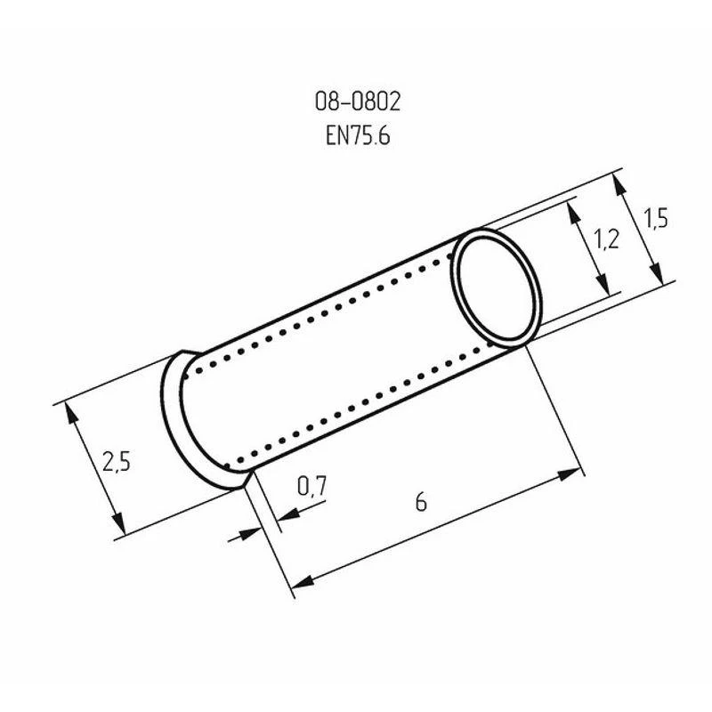 Наконечник штыревой втулочный (НШВ L-6мм) 0.75кв.мм (EN75.6) REXANT 08-0802 1
