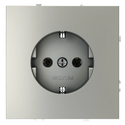 Розетка 1-м СП S70 16А с заземл. механизм сталь Voltum VLS040105