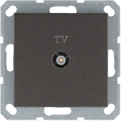 Розетка телевизионная проходная TV Ф9.5мм механизм мокко Jasmart G6002Z