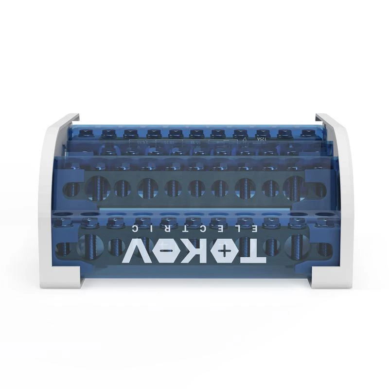 Шина на DIN-рейку в корпусе (кросс-модуль) 4 группы по 11 отверстий 125А TOKOV ELECTRICT KE-DBTB-125-4-11/3L+PEN 1