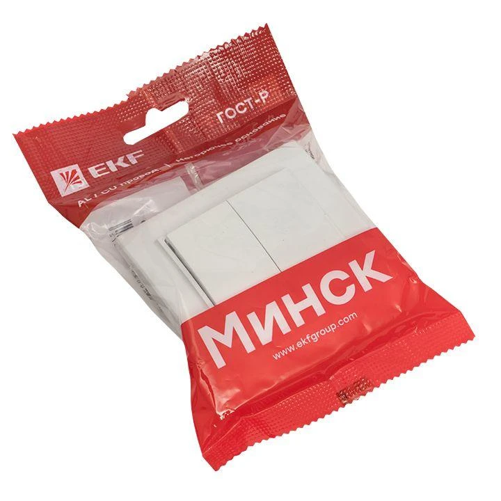 Выключатель 2-кл. СП Минск 10А IP20 бел. Basic EKF ERV10-023-10 3