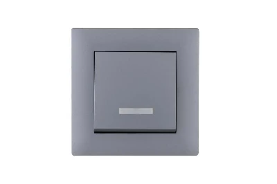 Выключатель 1-клав. с подсветкой Karea RIZZ STAR сер. Makel 88065021