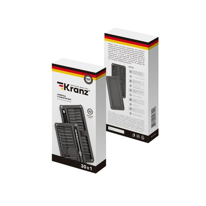 Набор отверток для точных работ RA-02 30 предметов Kranz KR-12-4752 4