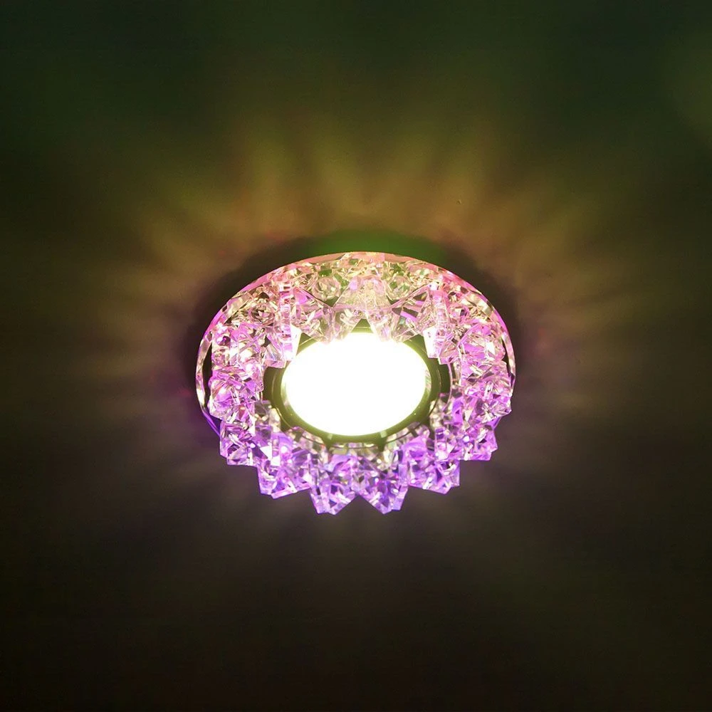 Светильник встраиваемый с разноцветной LED подсветкой Feron CD2542 MR16 прозрачный 27969 3
