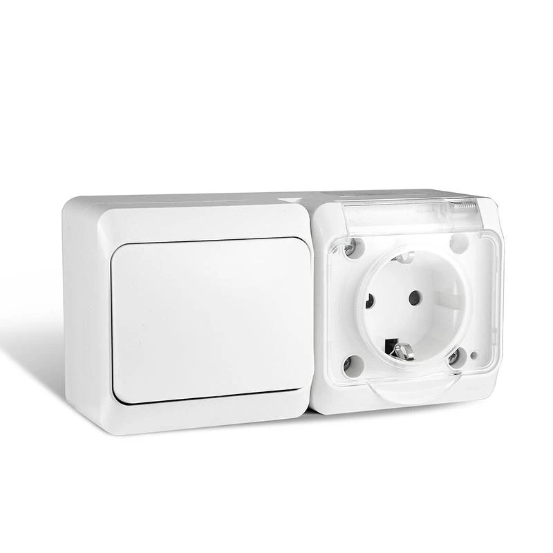 Блок ОП Nix (розетка 16А 250В с заземл. 1-кл. выкл. 10А) IP54 бел. TOKOV ELECTRIC TKE-NX-V1RZ-C01T-IP54 2