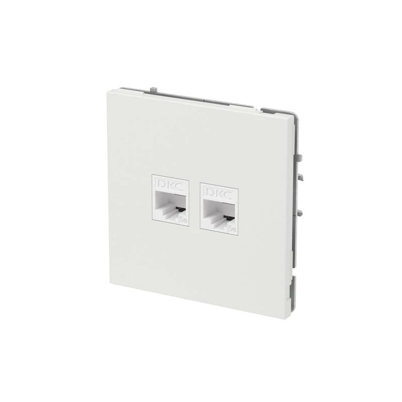 Розетка компьютерная 2-м KANT RJ45 кат.5E без шторки бел. песок DKC 7010664 1