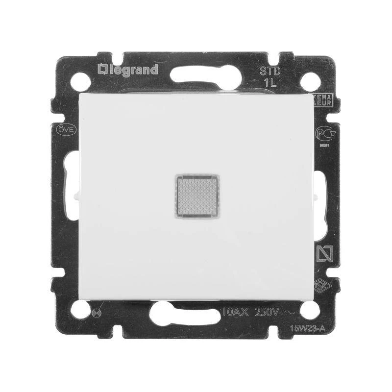 Выключатель 1-кл. СП Valena 10А IP31 250В с зел. индикацией механизм бел. IEK 774410 5