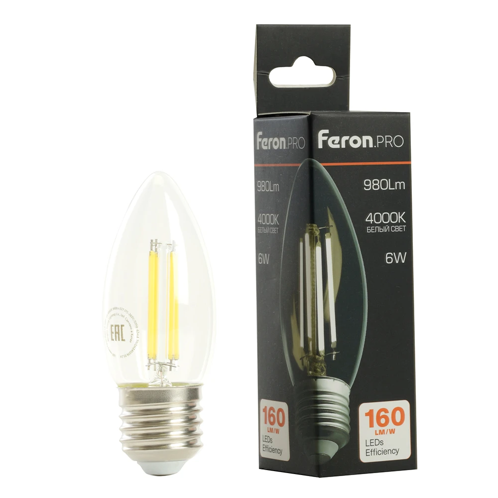 Лампа светодиодная Feron.PRO LB-1206 Свеча E27 6W 175-265V 4000K 51239 7