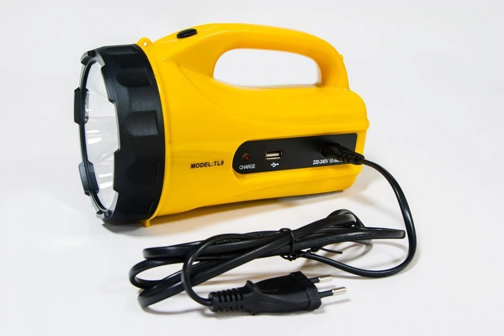 Фонарь аккумуляторный 3LEDs 9W жёлтый, TL09 12937 2