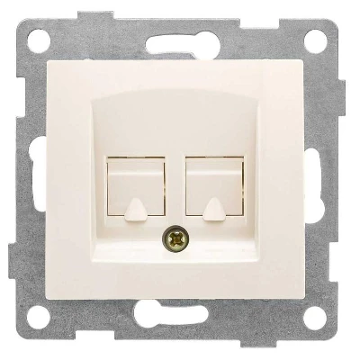 Розетка компьютерная + телефонная 2-м СП Bravo RJ45 + RJ12 механизм беж. GUSI С10КТ-003