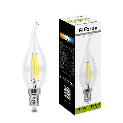 Лампа светодиодная Feron LB-714 Свеча на ветру E14 11W 230V 4000K 38012
