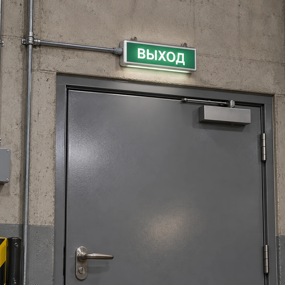 Самоклеящаяся этикетка INFO EL001 ВЫХОД 330х120мм 53702 2