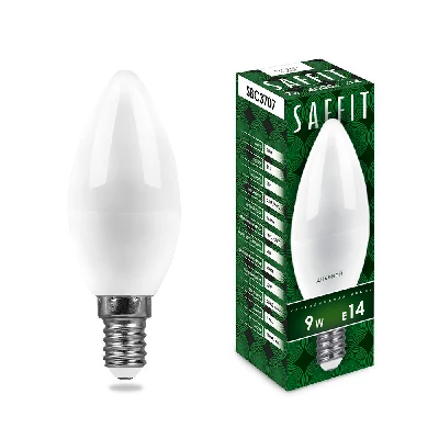 Лампа светодиодная SAFFIT SBC3709 Свеча E14 9W 230V 6400K 55170