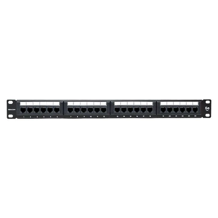 Патч-панель 19дюйм 1U кат.5E UTP неэкранир. 24 порта RJ45 110 IDC TERACOM EKF TRC-PPNL-5EUTP-1U24 1