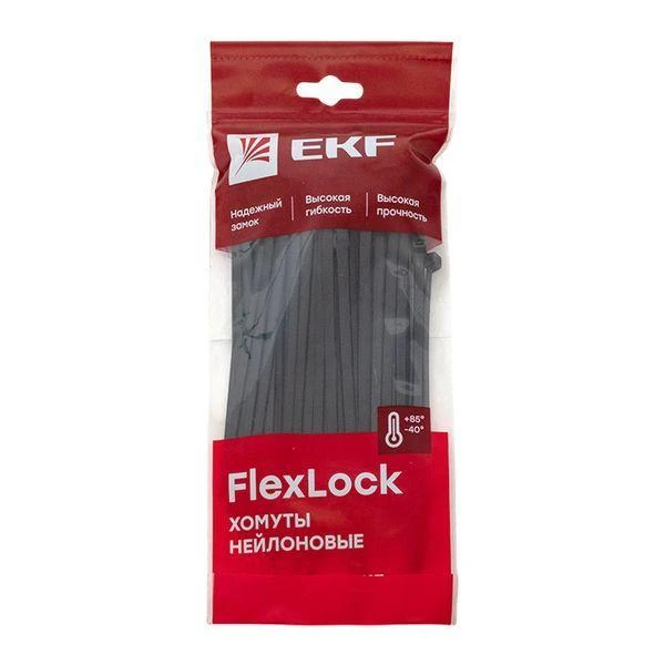 Хомут P6.6 4.6х160 FlexLock стандартный черн. (уп.100шт) PROxima EKF plc-fl-ctsb-4.6x160 3