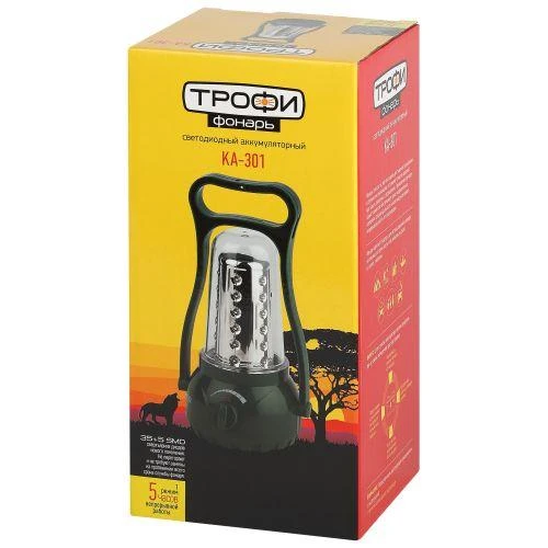 Фонарь светодиодный кемпинговый KA-301 аккумуляторный Трофи Б0059887 4
