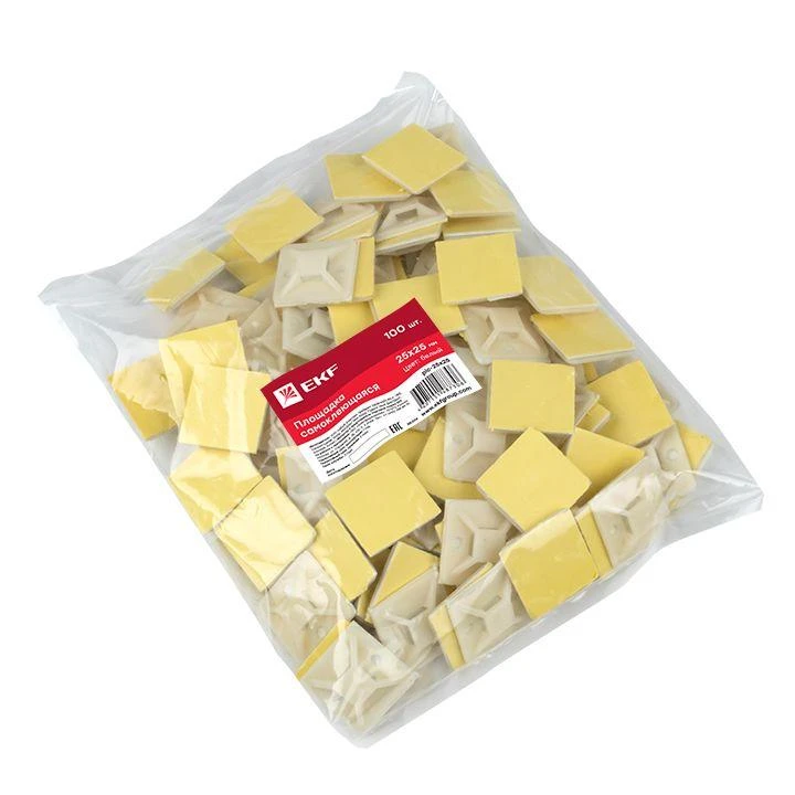 Площадка самоклеящаяся 25х25мм бел. (уп.100шт) EKF plc-25x25 4