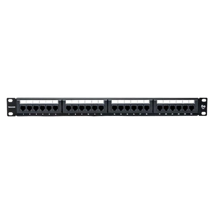 Патч-панель 19дюйм 1U кат.5E UTP неэкранир. 24 порта RJ45 110 IDC с органайзером TERACOM EKF TRC-PPNL-5EUTP-C1U24 1