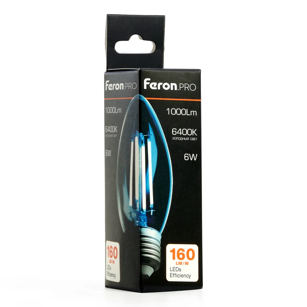 Лампа светодиодная Feron.PRO LB-1206 Свеча E27 6W 175-265V 6400K 51240 6