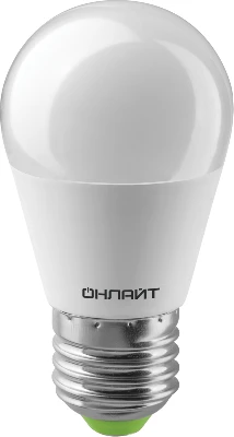 Лампа светодиодная 61 968 OLL-G45-10-230-2.7K-E27 10Вт шар 2700К тепл. бел. E27 1000лм 176-264В ОНЛАЙТ 61968