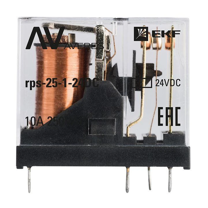 Реле промежуточное РП slim 25/1 10A 24В DC AVERES EKF rps-25-1-24DC 1