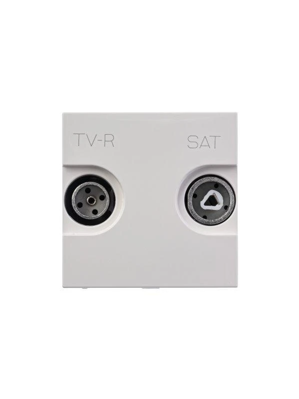 Розетка телевизионная одиночная TV/R/SAT 2мод. Zenit с накладкой бел. ABB 2CLA225130N1101 2