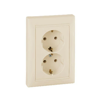 Розетка 2-м СП Valena 16А IP20 2P+E с заземл. немецк. стандарт сл. кость (DIY-упак.) Leg 695616