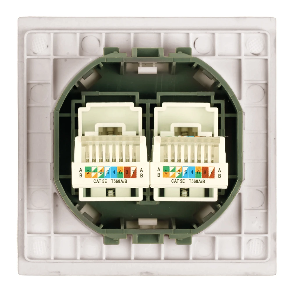 Розетка компьютерная 2-местная RJ-45 (механизм), STEKKER, серия Мия, RST00-3111-08, пудровый жемчуг 50481 4