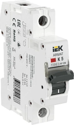 Выключатель автоматический модульный 1п K 5А M10N ARMAT IEK AR-M10N-1-K005