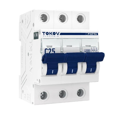 Выключатель автоматический модульный 3п C 25А 4.5кА PRIZMA TOKOV ELECTRIC TKE-PZ45-MCBI-3-25-C