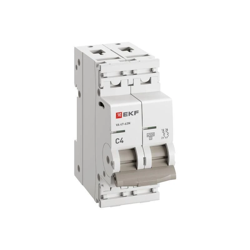 Выключатель автоматический 2п C 4А 4.5кА ВА 47-63N PROxima EKF M634204C 1