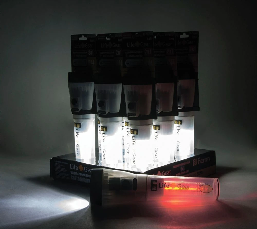 Фонарь 5+1 Leds черный 3*AA, TL024 12944 2