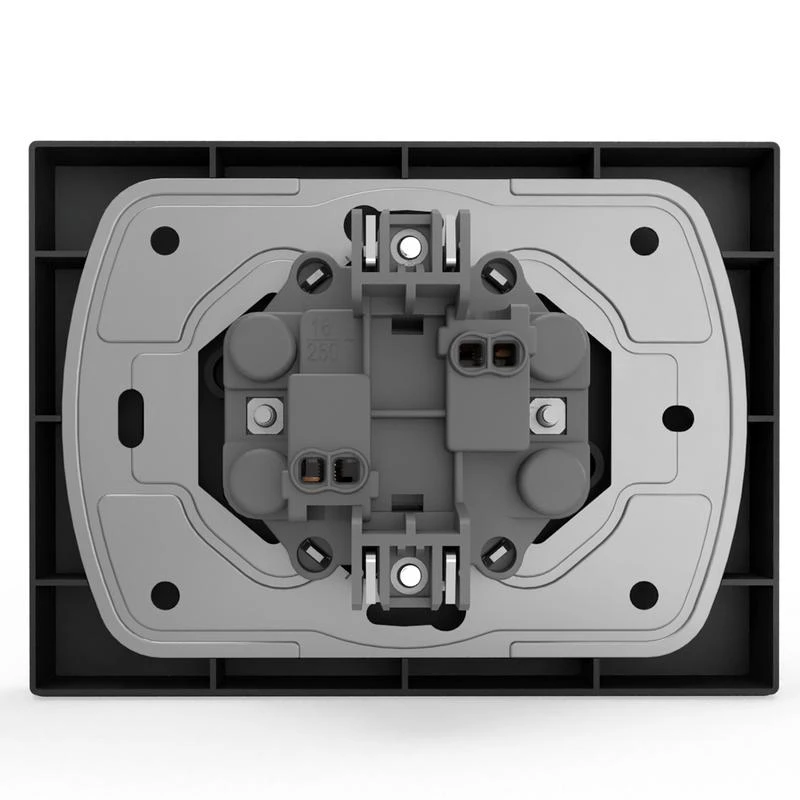 Розетка 2-м СП Pixel 16А IP20 без заземл. в сборе карбон TOKOV ELECTRIC TKE-PX-R2F-C14 4