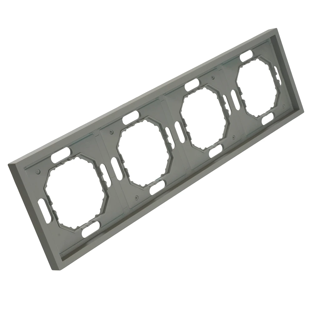 Рамка STEKKER, PFR00-5004-10 4-местная, серия Эмили, платиново-серый, soft touch 49965 1
