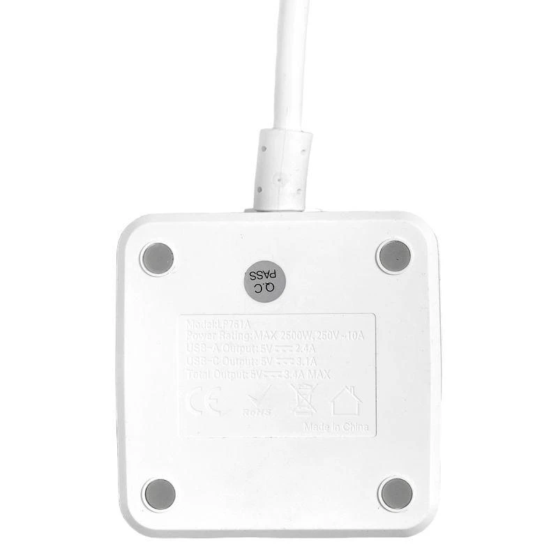 Удлинитель "Куб" 2х1.3м USB + 2Type C с быстрой зарядкой подставкой под телефон и ночником 1кв.мм EKF UBA-CUB-2-FC 8