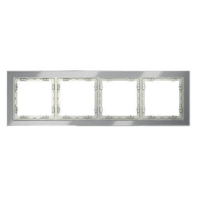 Рамка 4-м S70 стеклян. сталь Voltum VLS110405