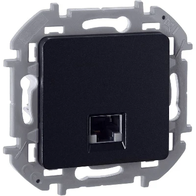 Розетка компьютерная СП Inspiria RJ45 кат.5E UTP IP20 антрацит IEK 673828