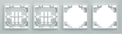 Рамка 4-местная горизонтальная STEKKER, PPFR00-9004-01, серия Эрна, белый 39057