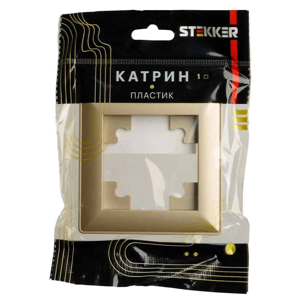 Рамка STEKKER, PFR00-7001-08 1-местная, серия Катрин, золото 49606 5