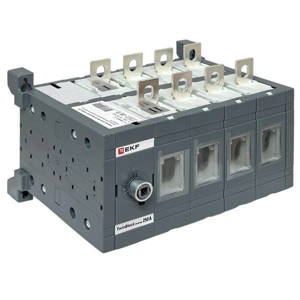 Рубильник 4п 250А реверсивный без рукоятки управления TwinBlock EKF tb-s-250-4p-rev 6