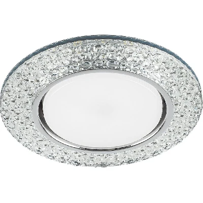 Светильник встраиваемый с белой LED подсветкой Feron CD4032 потолочный GX53 без лампы, прозрачный, хром 32996