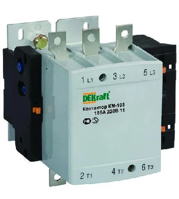 Контактор КМ-103 185А кат. 380В AC 1НО+1НЗ AC-3 DEKraft 22155DEK 0