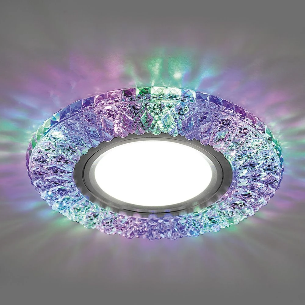 Светильник встраиваемый с разноцветной LED подсветкой Feron CD940 потолочный MR16 G5.3 прозрачный 32541 1