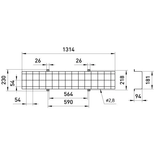 Решетка защитная SPO-BAR-1300-200 для светильников ДПО SPO (5/40) ЭРА Б0049260 1