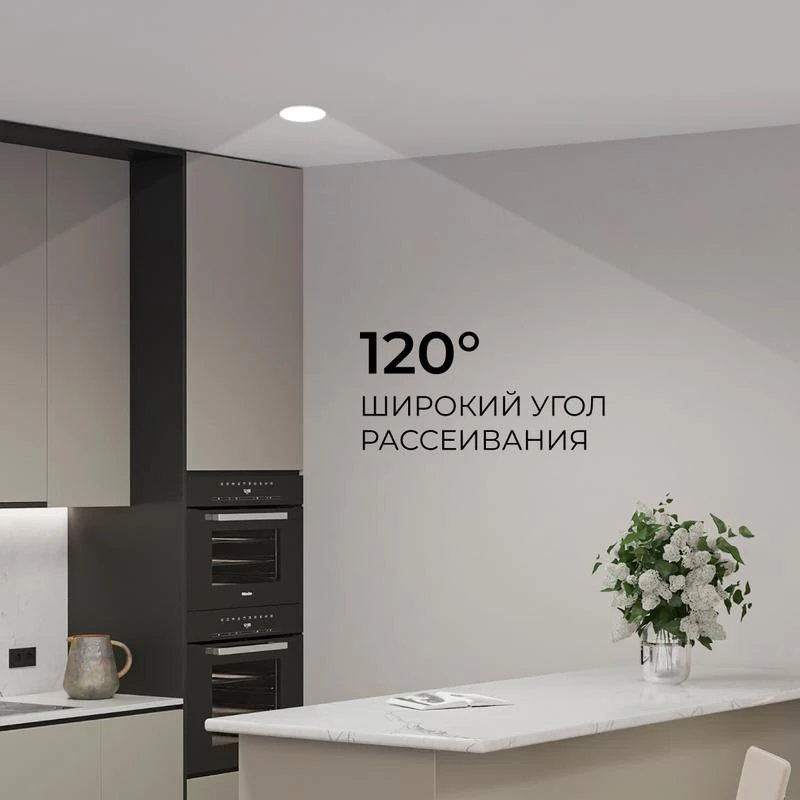 Панель светодиодная встраив. 3 ССT 10Вт 230В/50Гц 800лм 3-4-6.5К IP44 d126х26мм круг Apeyron 06-161 5