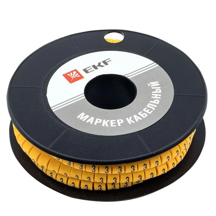 Маркер каб. 1.5кв.мм "3" (к-1000ед) (ЕС-0) EKF plc-KM-1.5-3 1