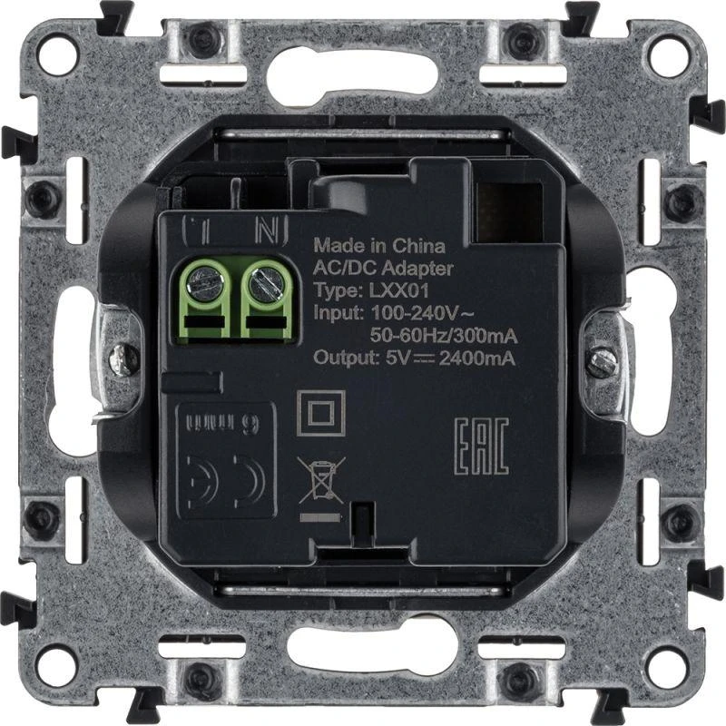 Розетка USB 2-м Valena Life 240В/5В 1500мА с лицев. панелью механизм сл. кость Leg 753512 2