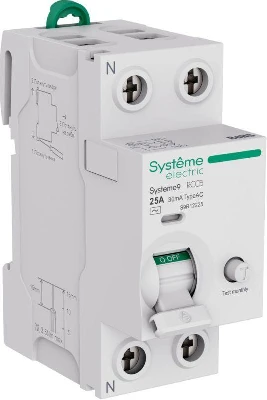 Выключатель дифференциального тока 2п 25А 30мА тип AC Systeme9 230В SE S9R12225